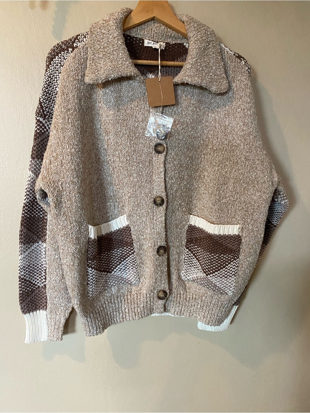 Blu Pepper Knit Button-Up Cardigan